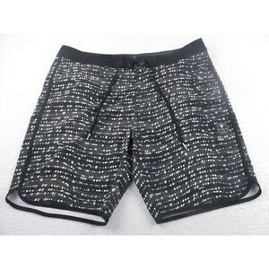 Vissla Board Shorts Geometric Design Mens Sz 38 Black and White Upcycle Coconut‎